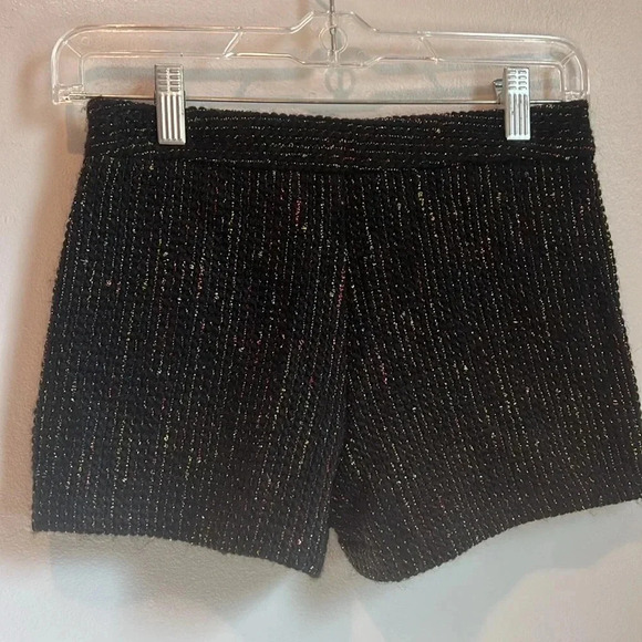 Zara girls 9 / 10 black multicolor metallic thread wool blend knit shorts 140cm - Picture 4 of 9